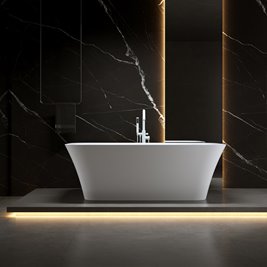 Wanna wolnostojąca biały przelew oraz korek prostokątna 150 cm Viana Hydrosan