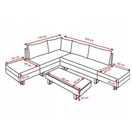 Zestaw mebli ogrodowych z technorattanu narożnik tarasowy Lime czarny zdjęcie 19
