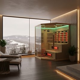 Sauna Combo na podczerwień + fińska 5-osobowa 150x150 cm Moss1 6KW