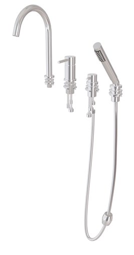 Bateria wannowa 4-otworowa chrom Illusion Besco BW-I4-CH