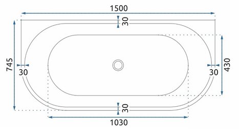 Wanna wolnostojąca przyścienna 150 cm Olimpia Rea