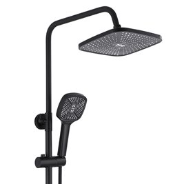 Czarny zestaw prysznicowy z wylewką Argus Rea