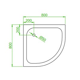 Kabina prysznicowa półokrągła zabudowana 80x80 Puerto