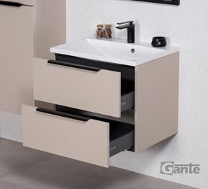 Szafka łazienkowa wisząca z umywalką 60 cm 46/2 Sydney Smooth kolor Macadamia