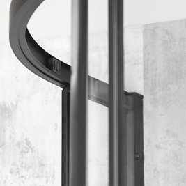 Kabina prysznicowa asymetrczyna z brodzikiem prawa 100x80 Solid RA BL Kerra