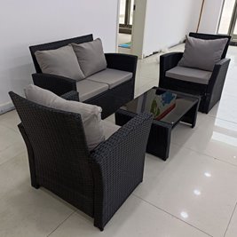 Meble ogrodowe z technorattanu sofa, stół, fotele zestaw Lagos