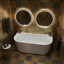 Wanna wolnostojąca przyścienna korek biały 170 cm Carlo Led Hydrosan