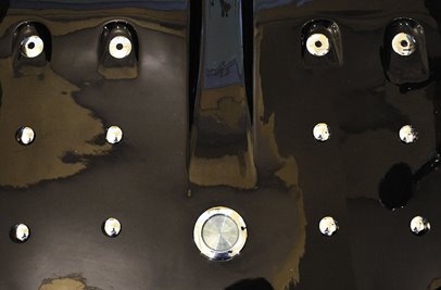 Czarna wanna z hydromasażem dwuosobowa 180x120 cm MO-1631B Lewa