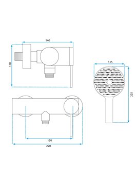Miedź szczotkowana bateria prysznicowa Foss Clif Rea
