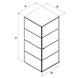 Kabina prysznicowa 90x90 prawa Superia Black New Trendy K-0604